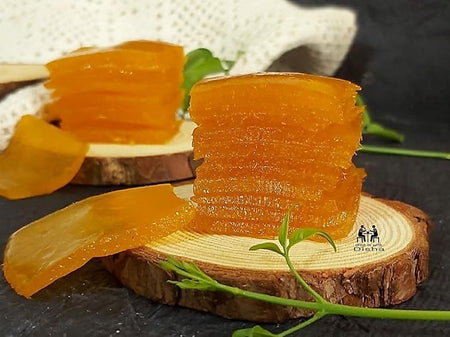 SHRIHAN MART - Yellow Aam Papad Toffee | Aamsotto, Aam paapad, Aam | Dried Mango Slices | Sheesha Aam Papad | Khatta Meetha Aam Papad | Tasty Fruit Bar Mango Candy 200G