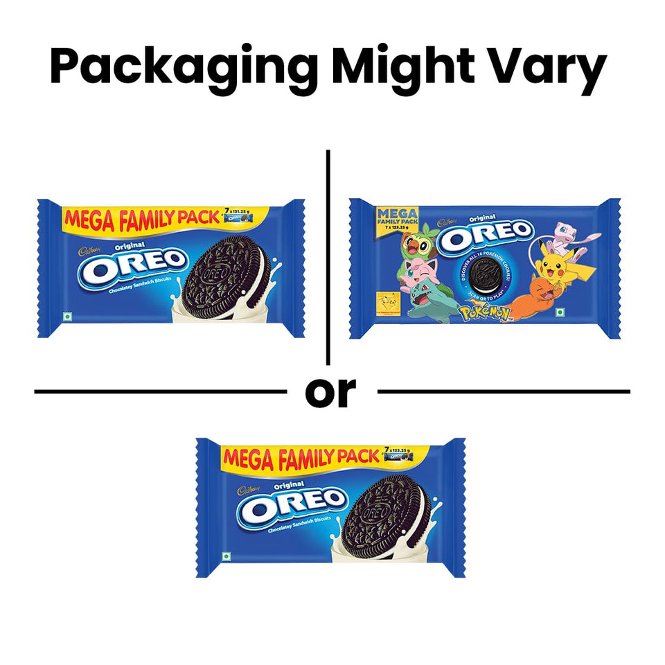 Oreo Cadbury Chocolate Flavour Crème Sandwich Biscuit Family Pack, 275.55 gm/283 gm(weight may vary)