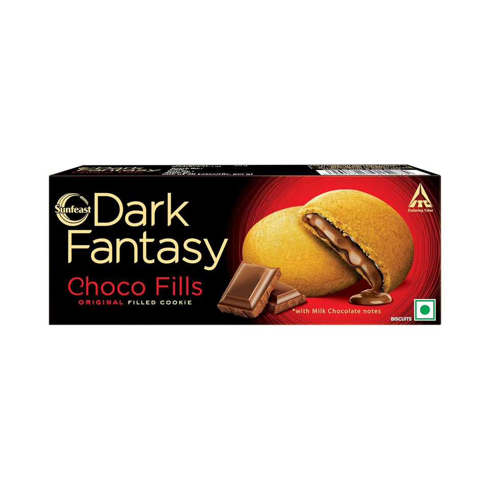 Sunfeast Dark Fantasy Choco Fills, 69g, Original Filled Cookies with Choco Crème