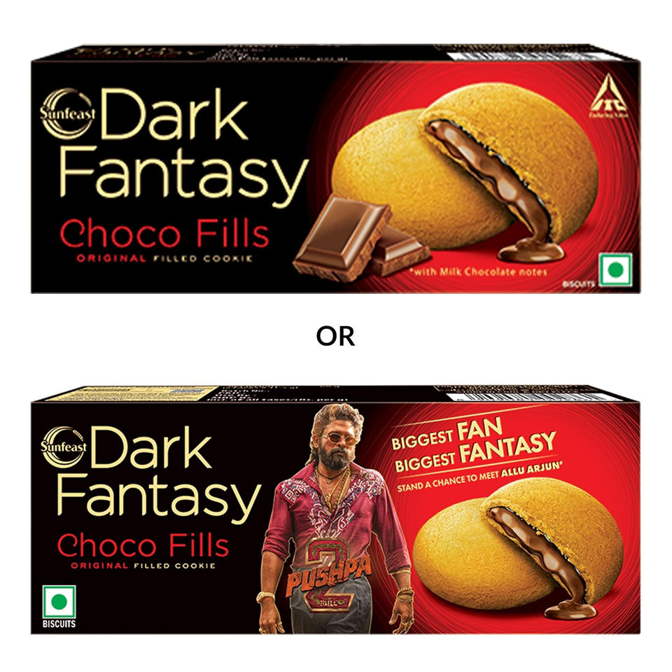 Sunfeast Dark Fantasy Choco Fills, 69g, Original Filled Cookies with Choco Crème