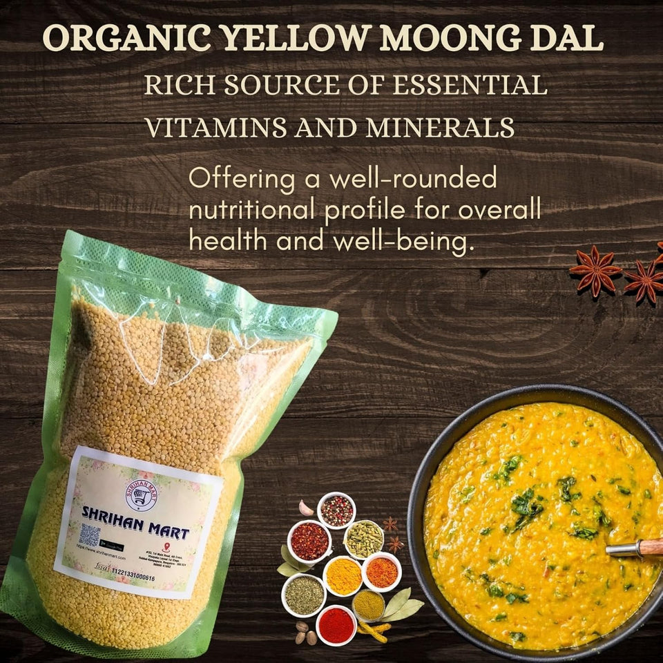 SHRIHAN MART Organic Yellow Moong Sona (Split) (Yellow Moong Daal)  (1 kg) 4.115 Ratings & 3 Reviews