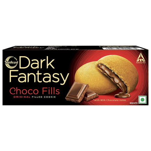 Sunfeast Dark Fantasy Choco Fills, 69g, Original Filled Cookies with Choco Crème