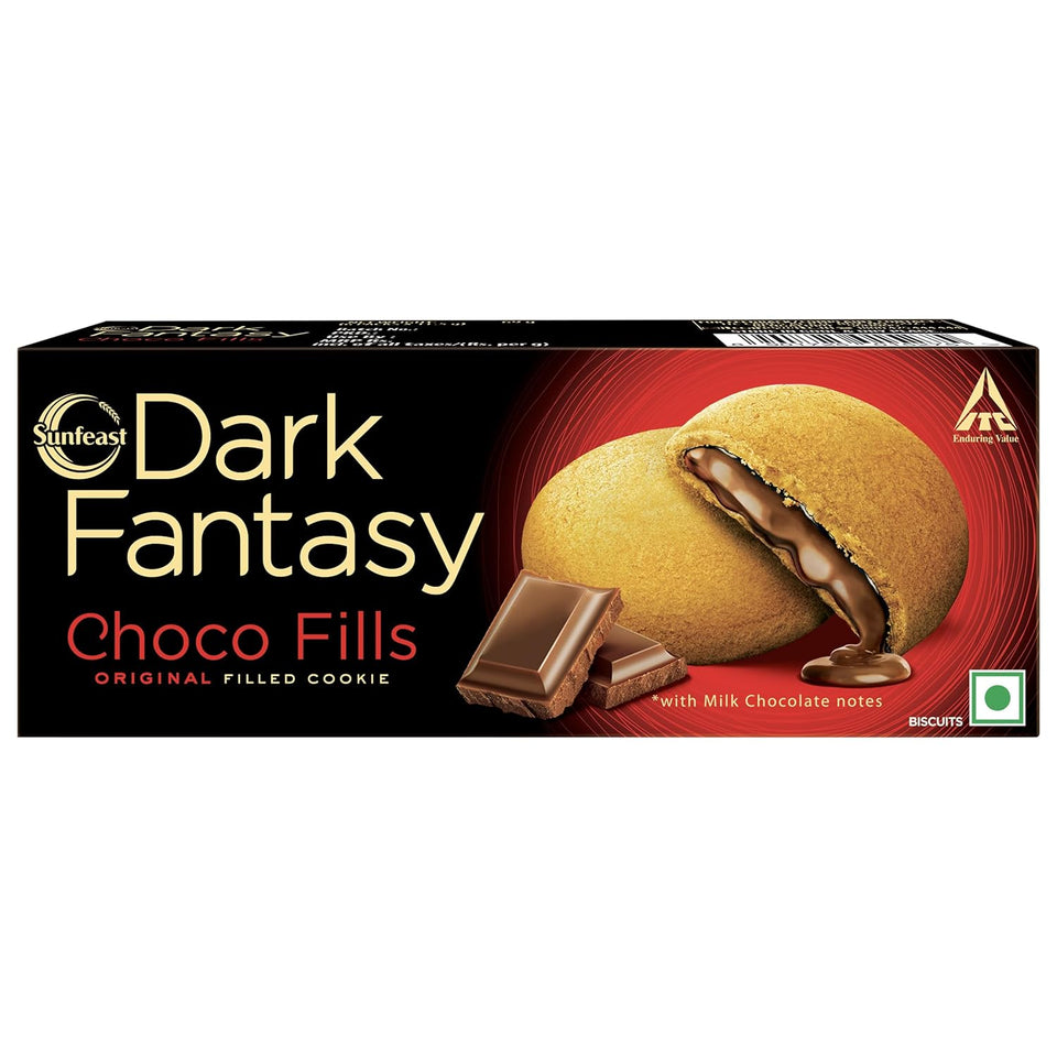 Sunfeast Dark Fantasy Choco Fills, 69g, Original Filled Cookies with Choco Crème