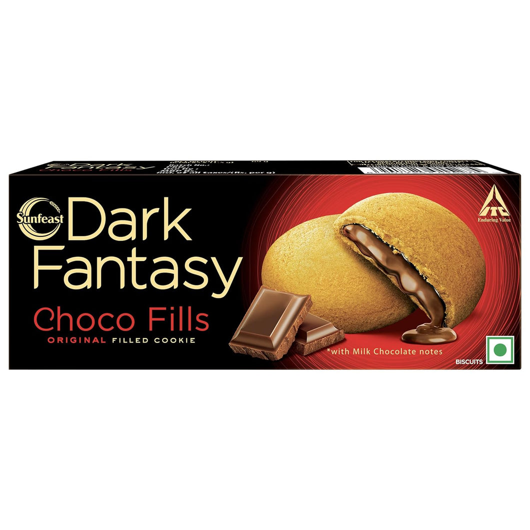 Sunfeast Dark Fantasy Choco Fills, 69g, Original Filled Cookies with Choco Crème