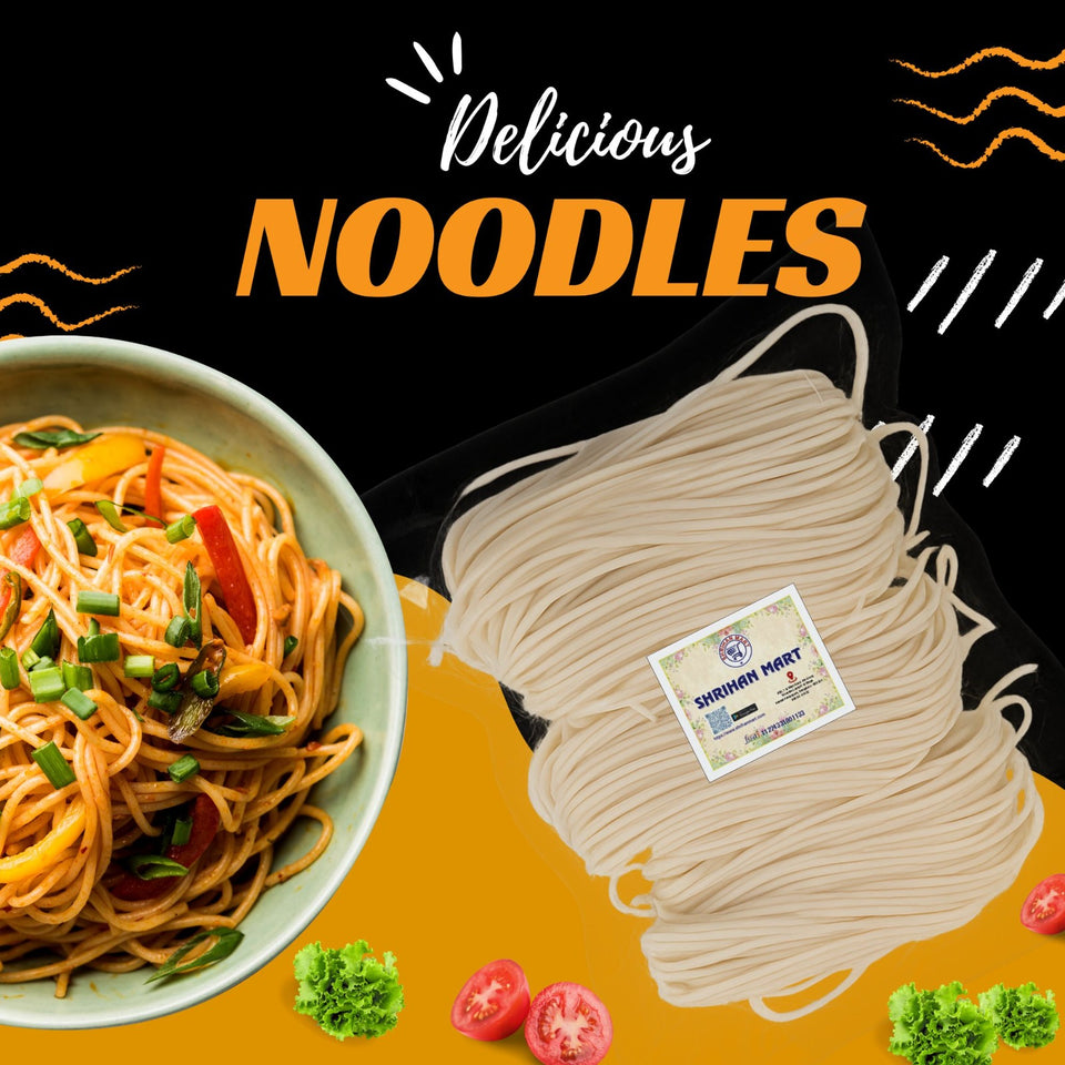 SHRIHAN MART Kolkata Special Super Thin Chowmein | Noodles | Thin Chow Noodles Exclusive Chowmein Packet (Pack Of 2, Each Pack - 500 Gm) - Vegetarian