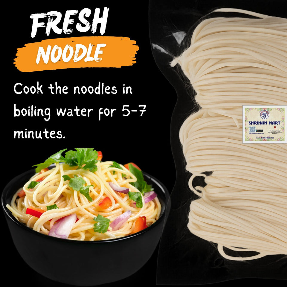 SHRIHAN MART Kolkata Special Super Thin Chowmein | Noodles | Thin Chow Noodles Exclusive Chowmein Packet (Pack Of 2, Each Pack - 500 Gm) - Vegetarian
