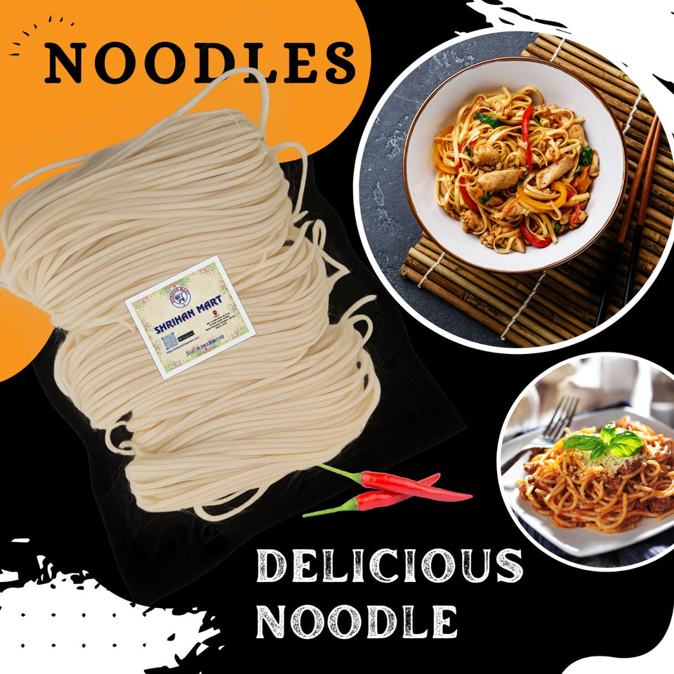 SHRIHAN MART Kolkata Special Super Thin Chowmein | Noodles | Thin Chow Noodles Exclusive Chowmein Packet (Pack Of 2, Each Pack - 500 Gm) - Vegetarian
