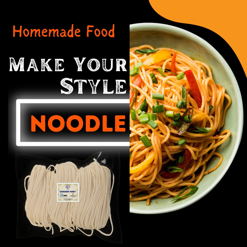 SHRIHAN MART Kolkata Special Super Thin Chowmein | Noodles | Thin Chow Noodles Exclusive Chowmein Packet (Pack Of 2, Each Pack - 500 Gm) - Vegetarian